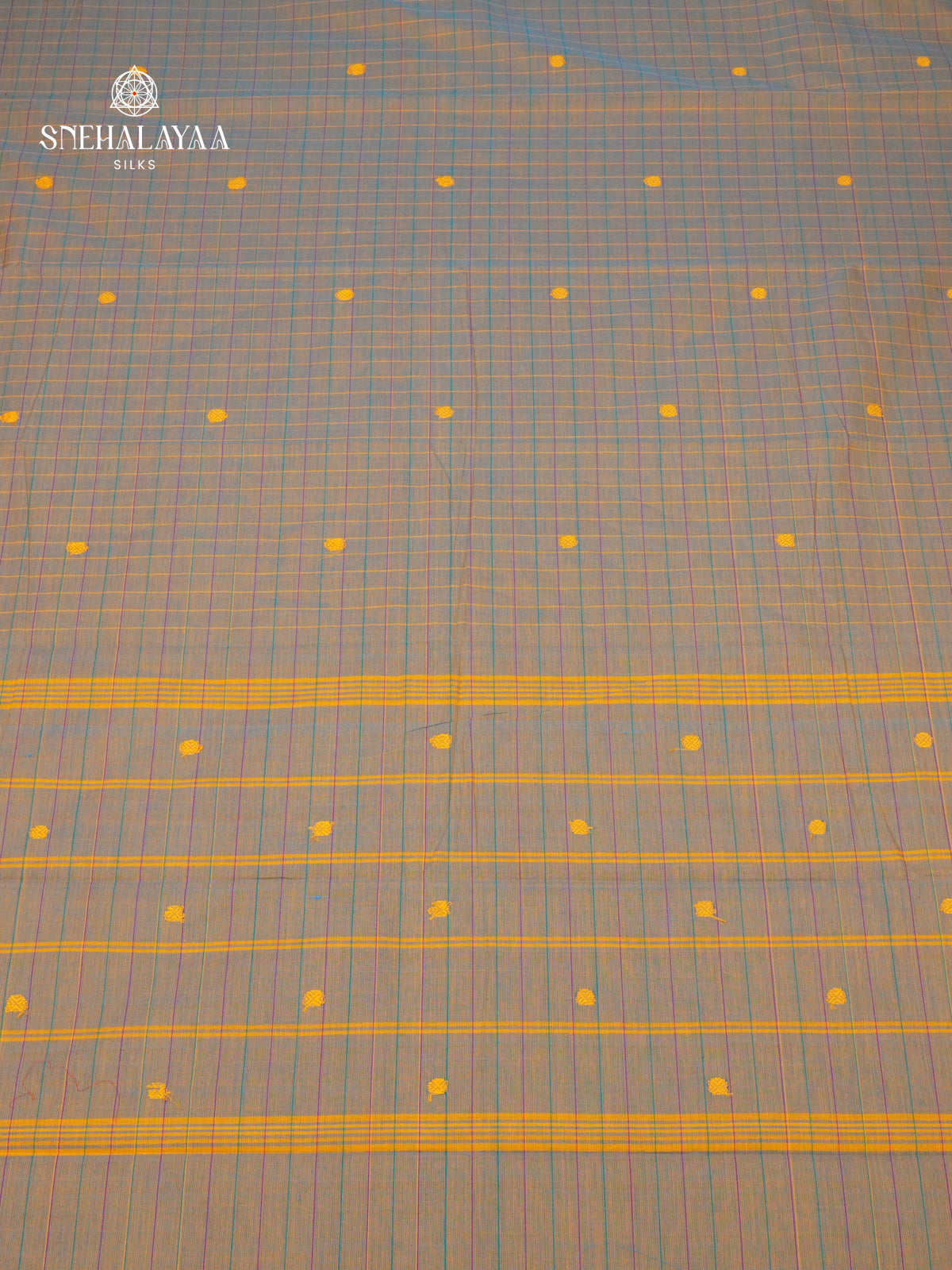 Checked Kanchi Cotton Saree with Traditional Irandu Karai Zari Borders