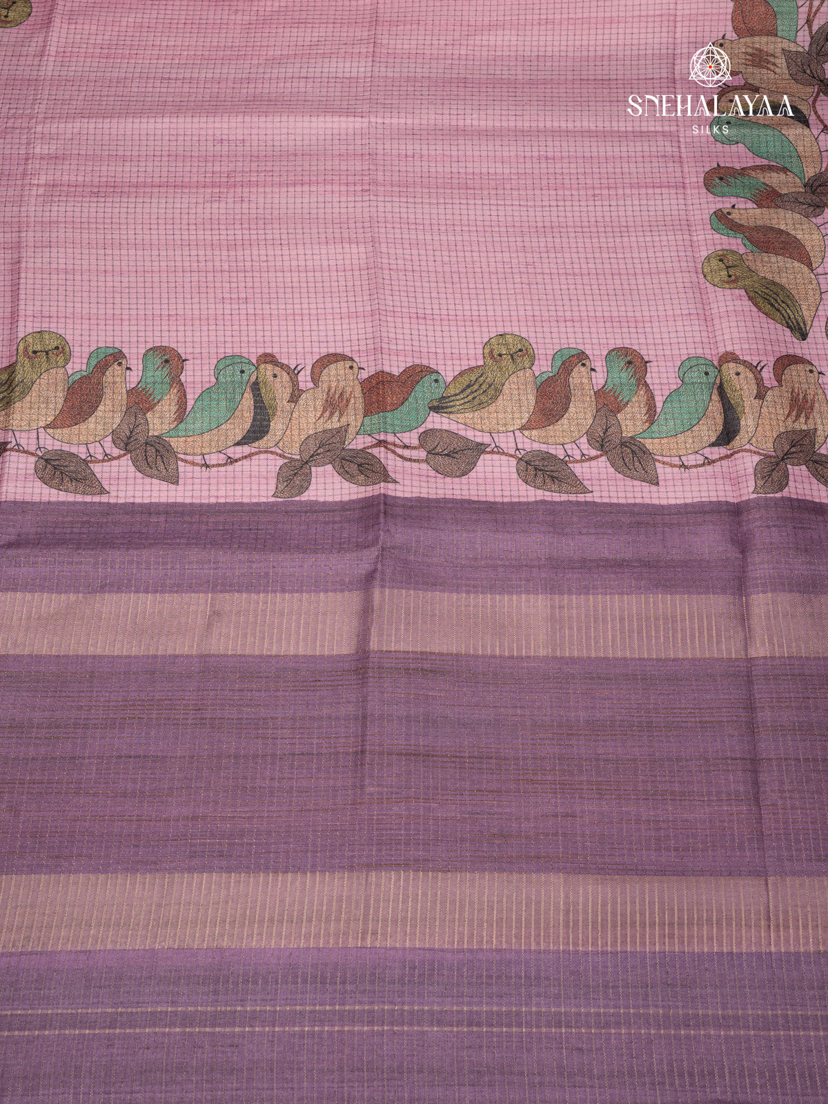 Pastel Pink Tussar Saree