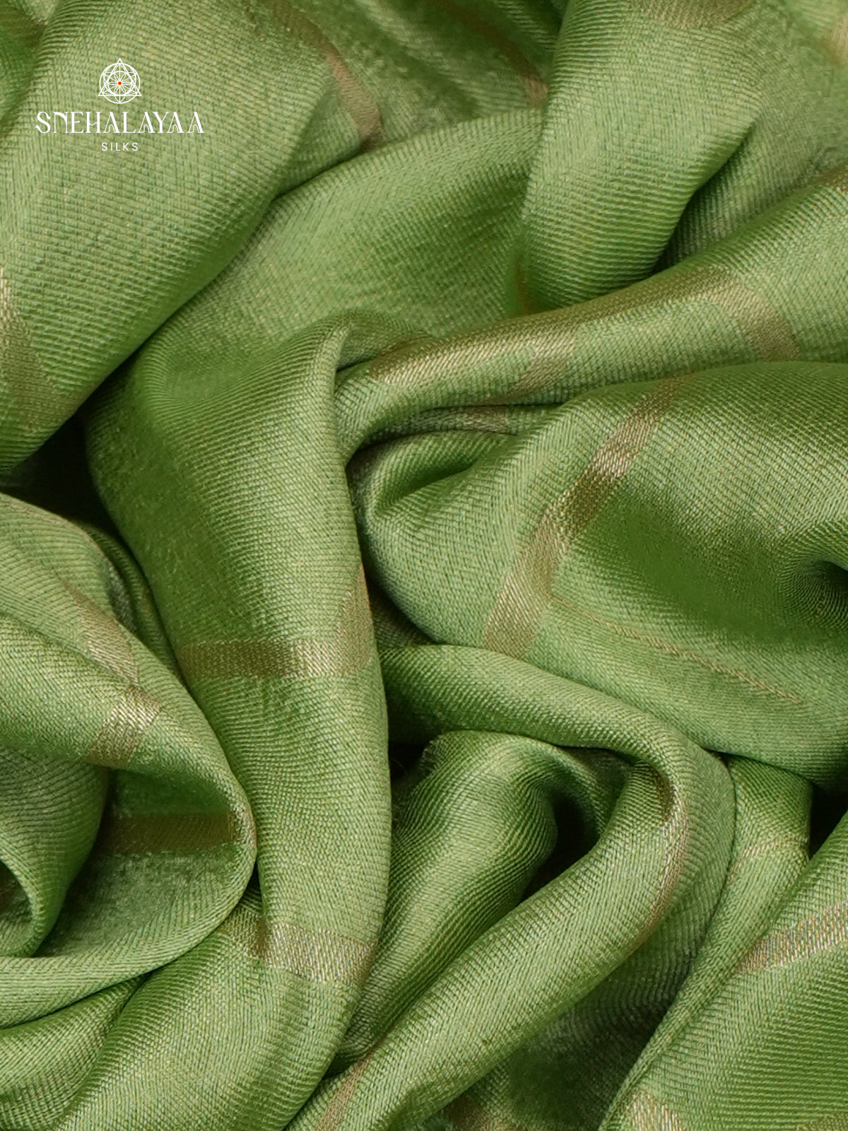 Pista Green Banaras Dola Silk Saree