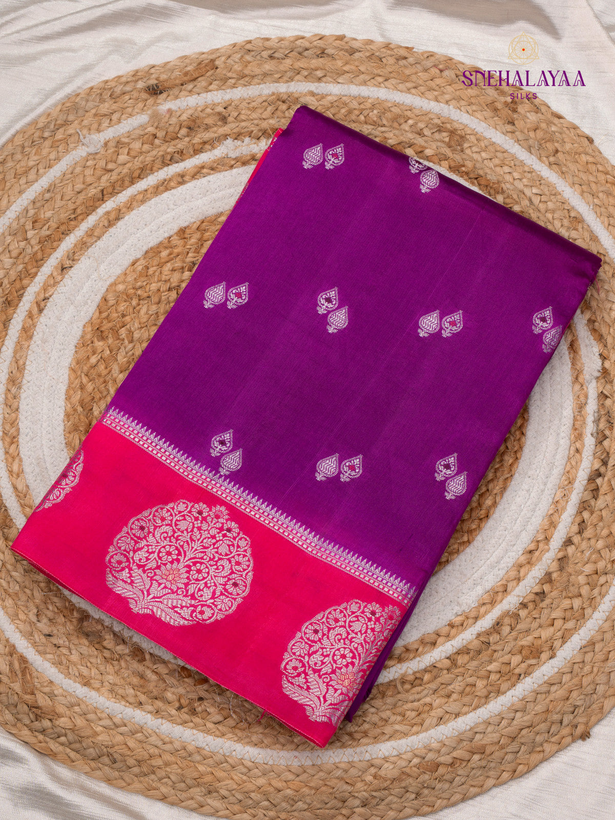 Purple Banaras Dupion Saree