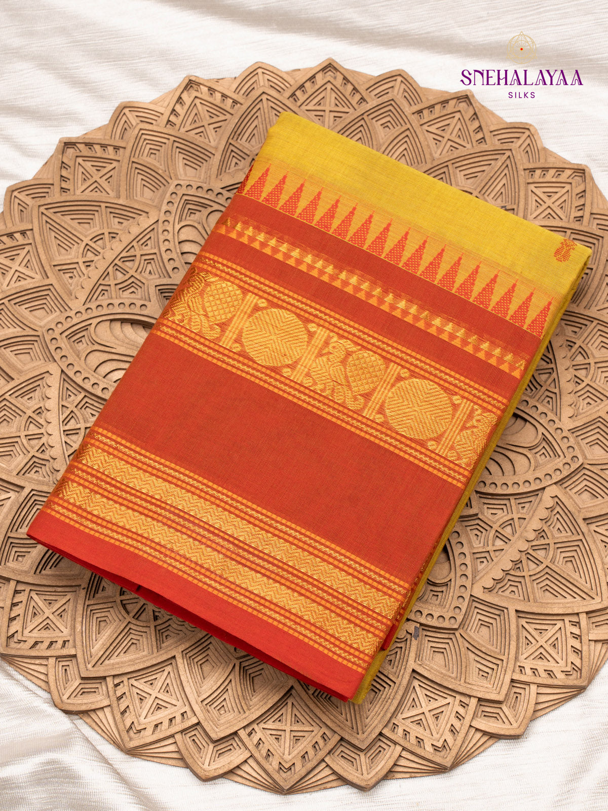Yellow Chettinad Cotton Saree