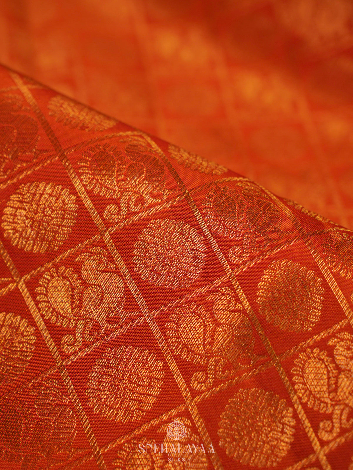Orange Kanjivaram Silk Saree