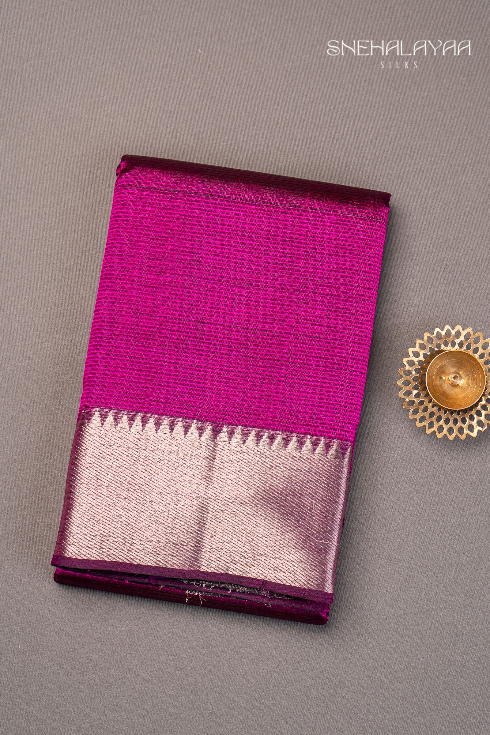 Magenta Purple Mangalgiri Silk Saree