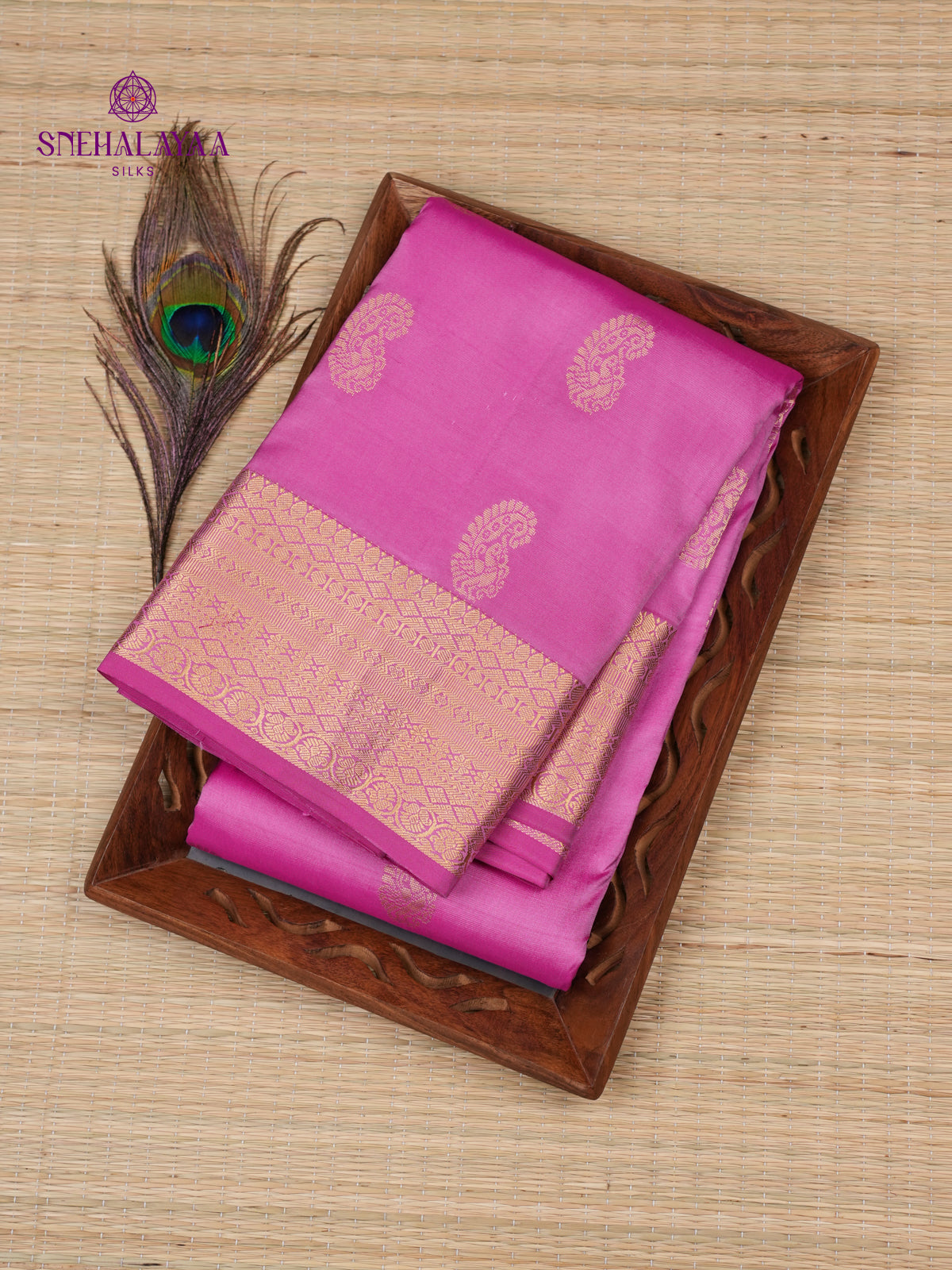 Lotus Pink Kanjivaram Silk Saree