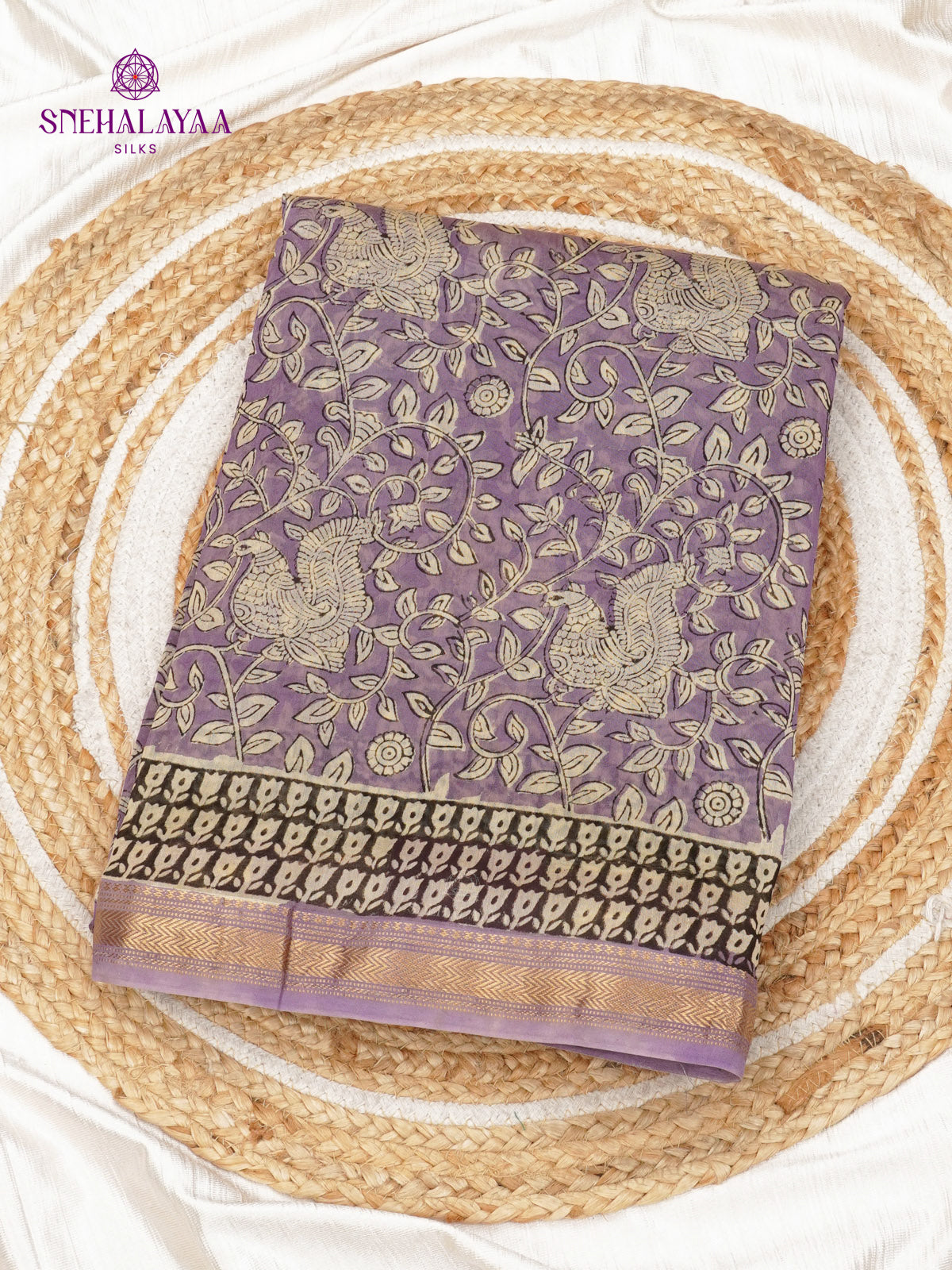 Lilac Chanderi Saree