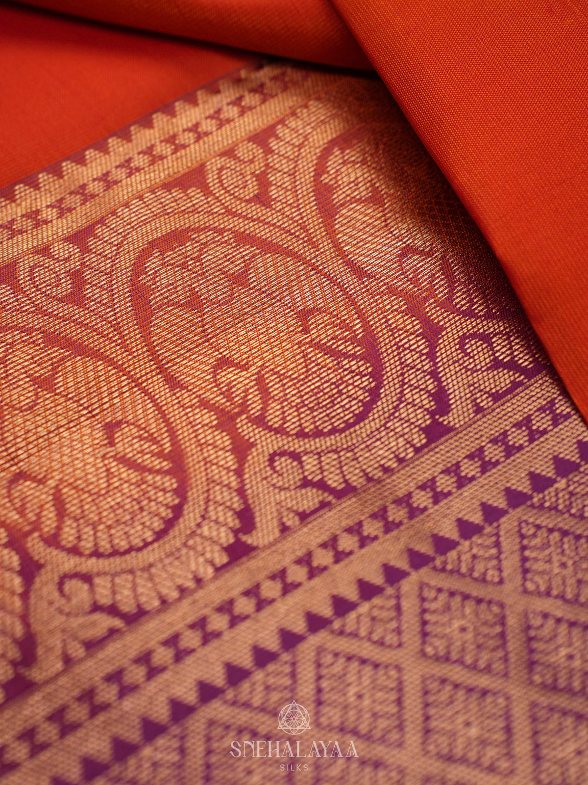 Orange Kanjivaram Silk Saree