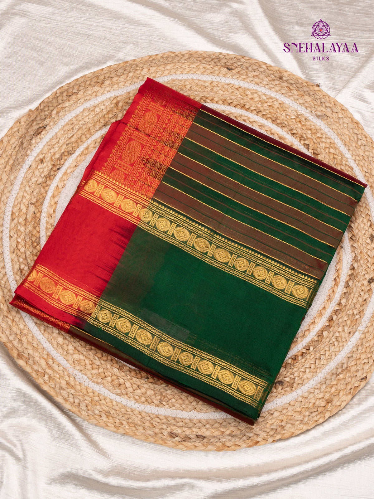 Bottle Green Kanchi Silk Cotton Saree