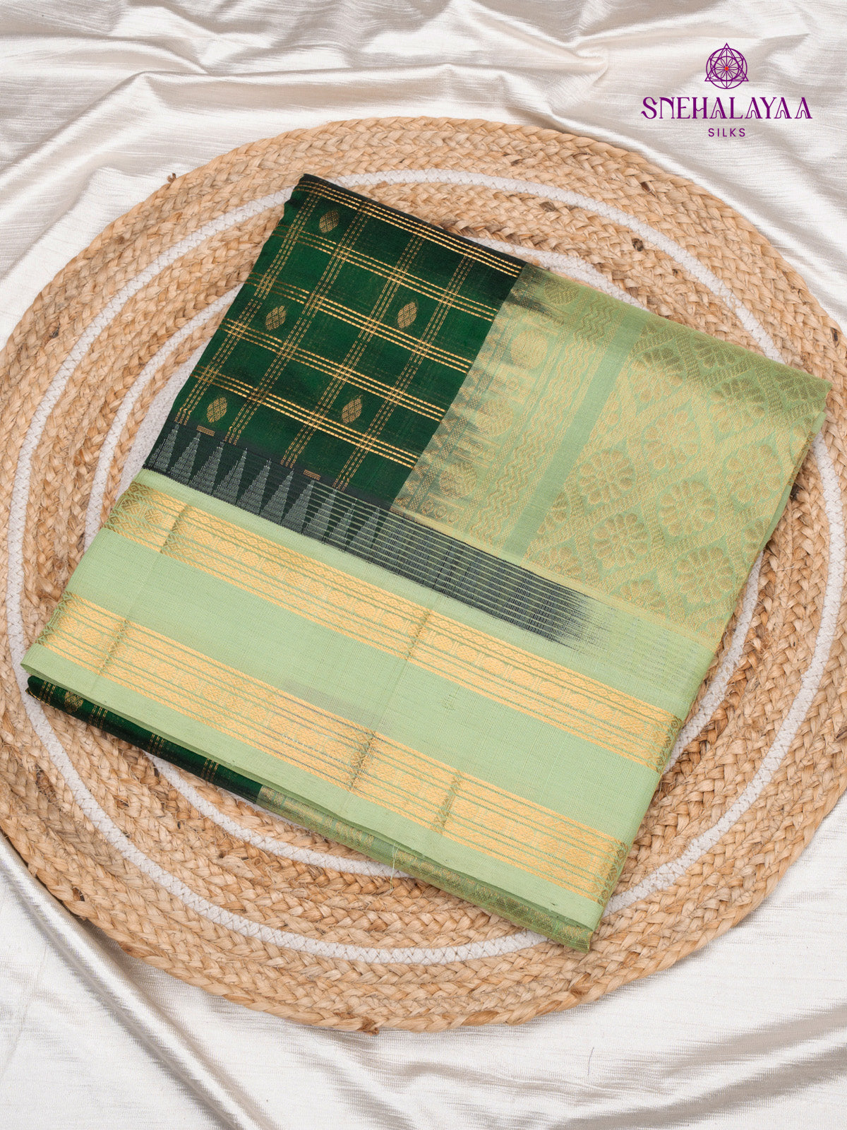 Green Kanchi Silk Cotton Saree