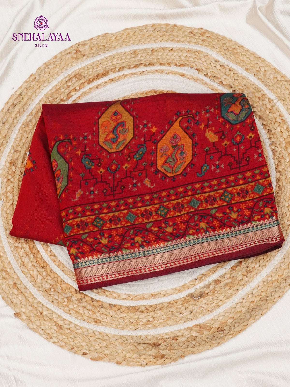 Ruby Red Chanderi Saree