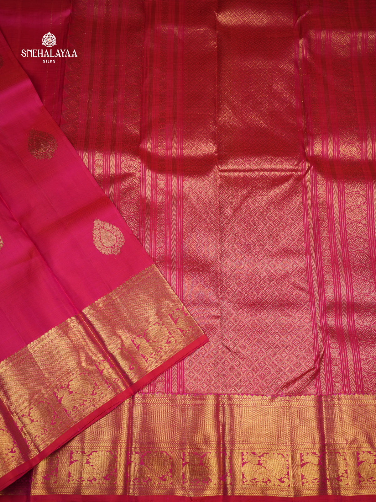 Rani Pink Kanjivaram Silk Saree