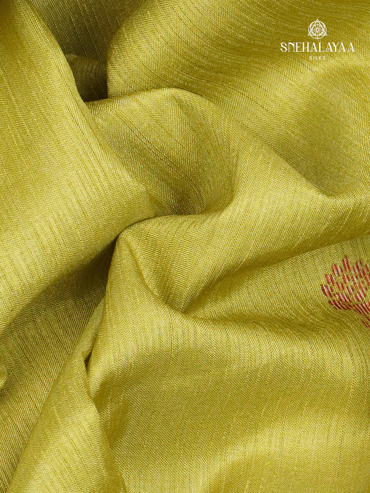 Lime Green Tussar Saree
