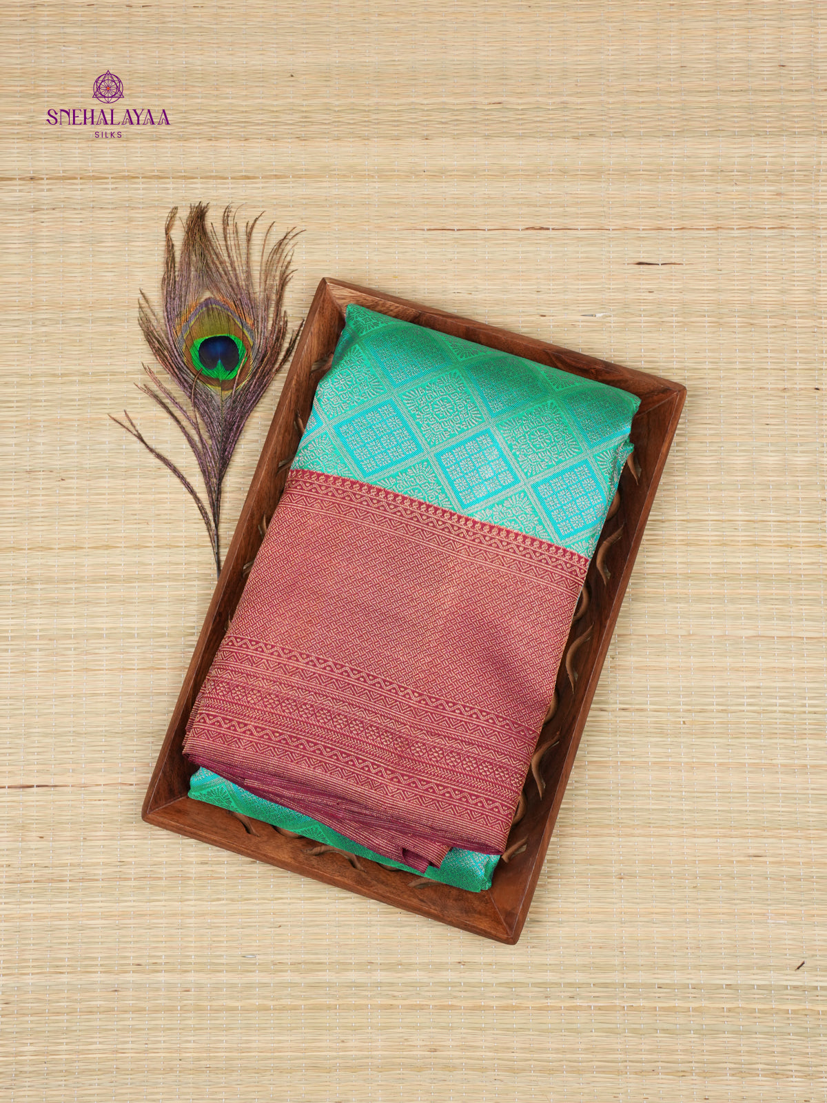 Sea Green Kanjivaram silk saree