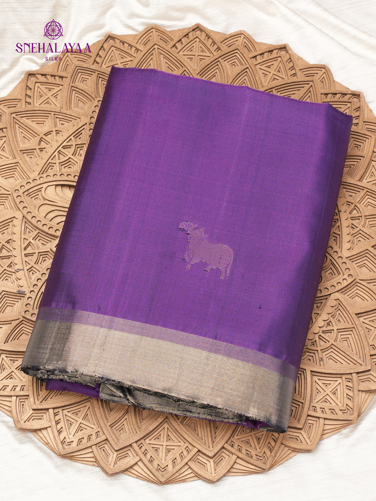 Violet Kanjivaram Soft Silk Saree