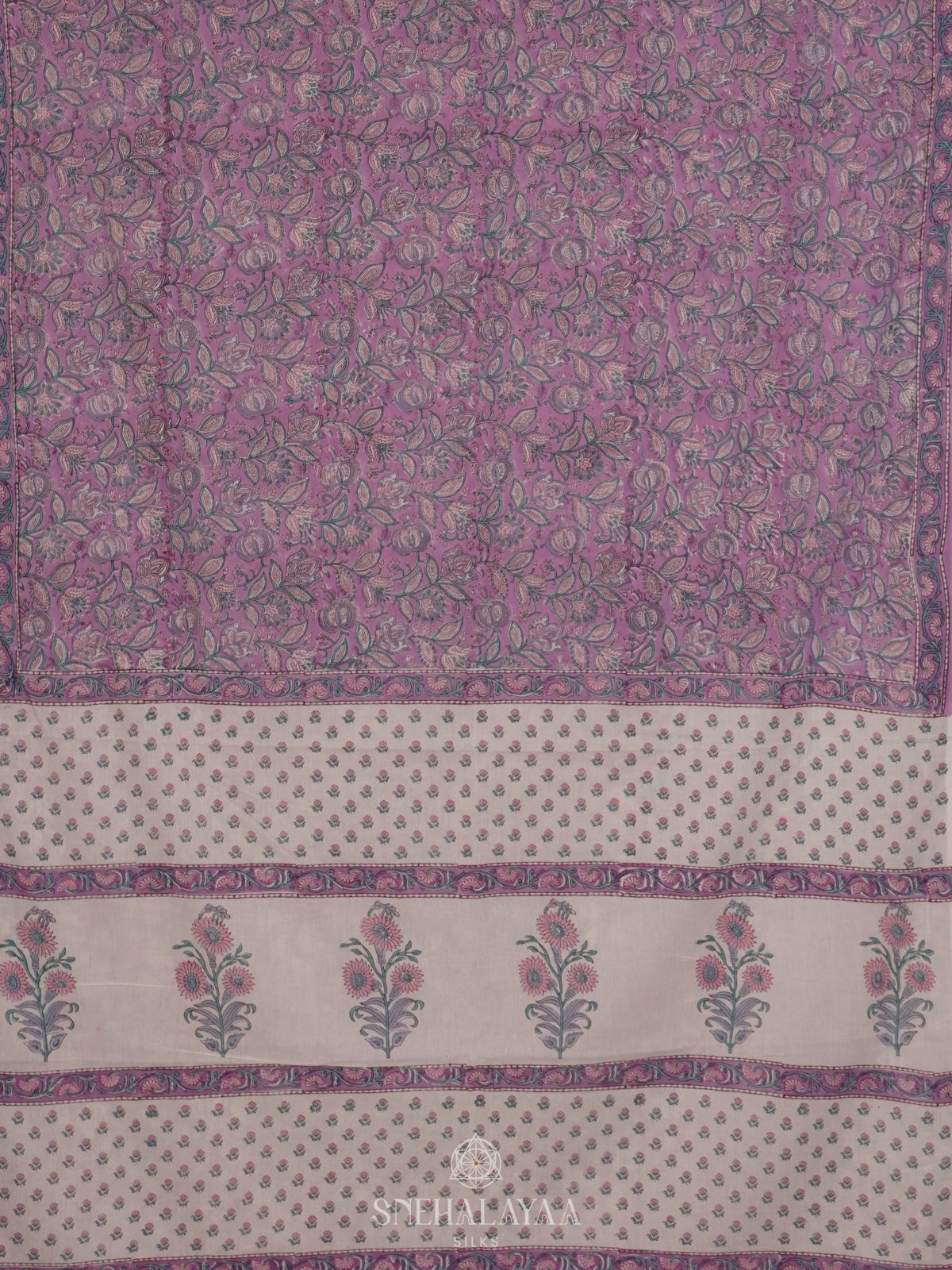 Lilac Jaipur Cotton Saree