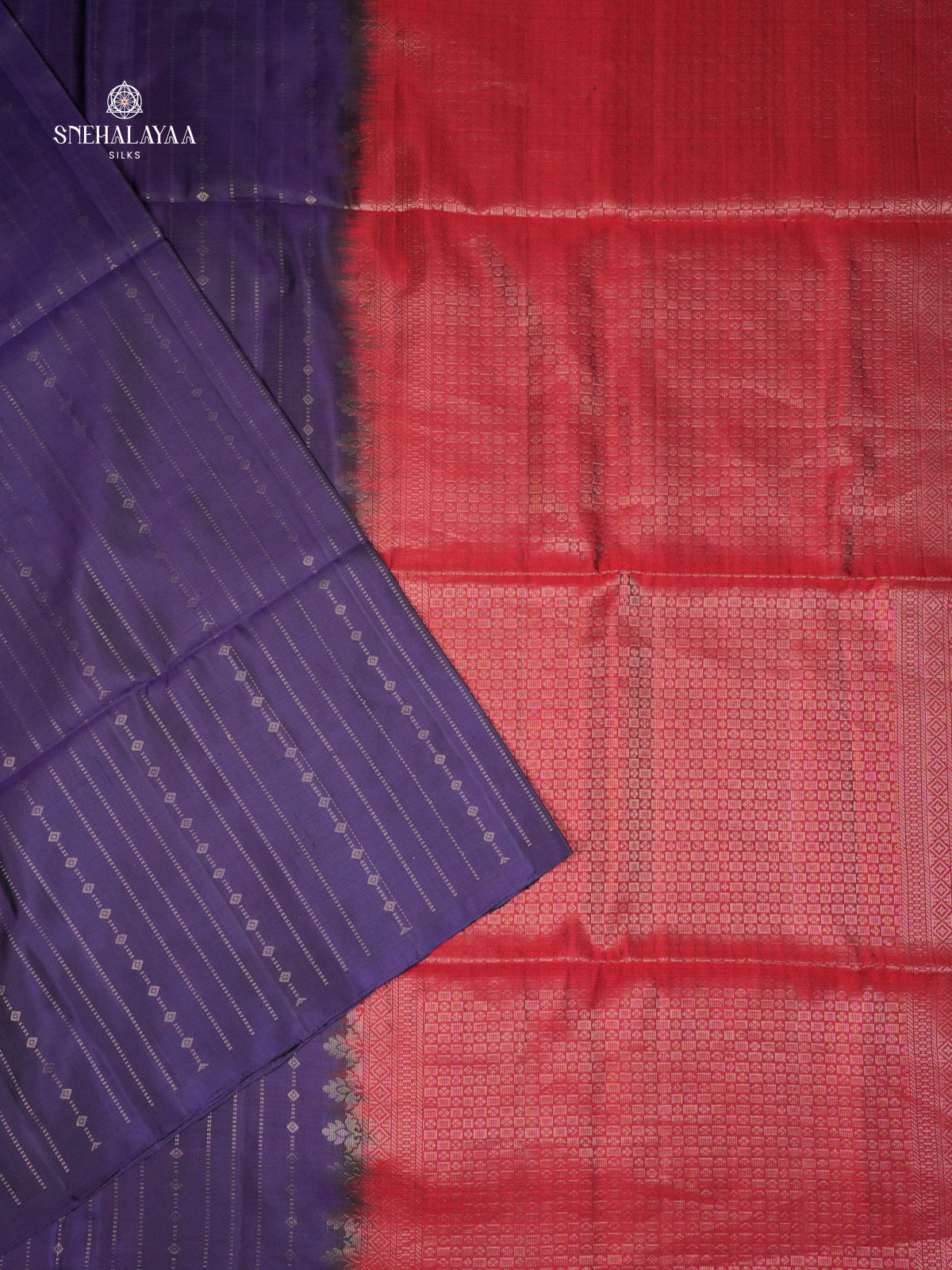 Royal Purple Borderless Kanjivaram Soft Silk Saree