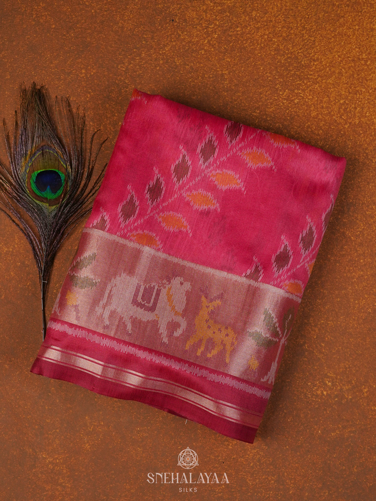 Pink Tussar Saree