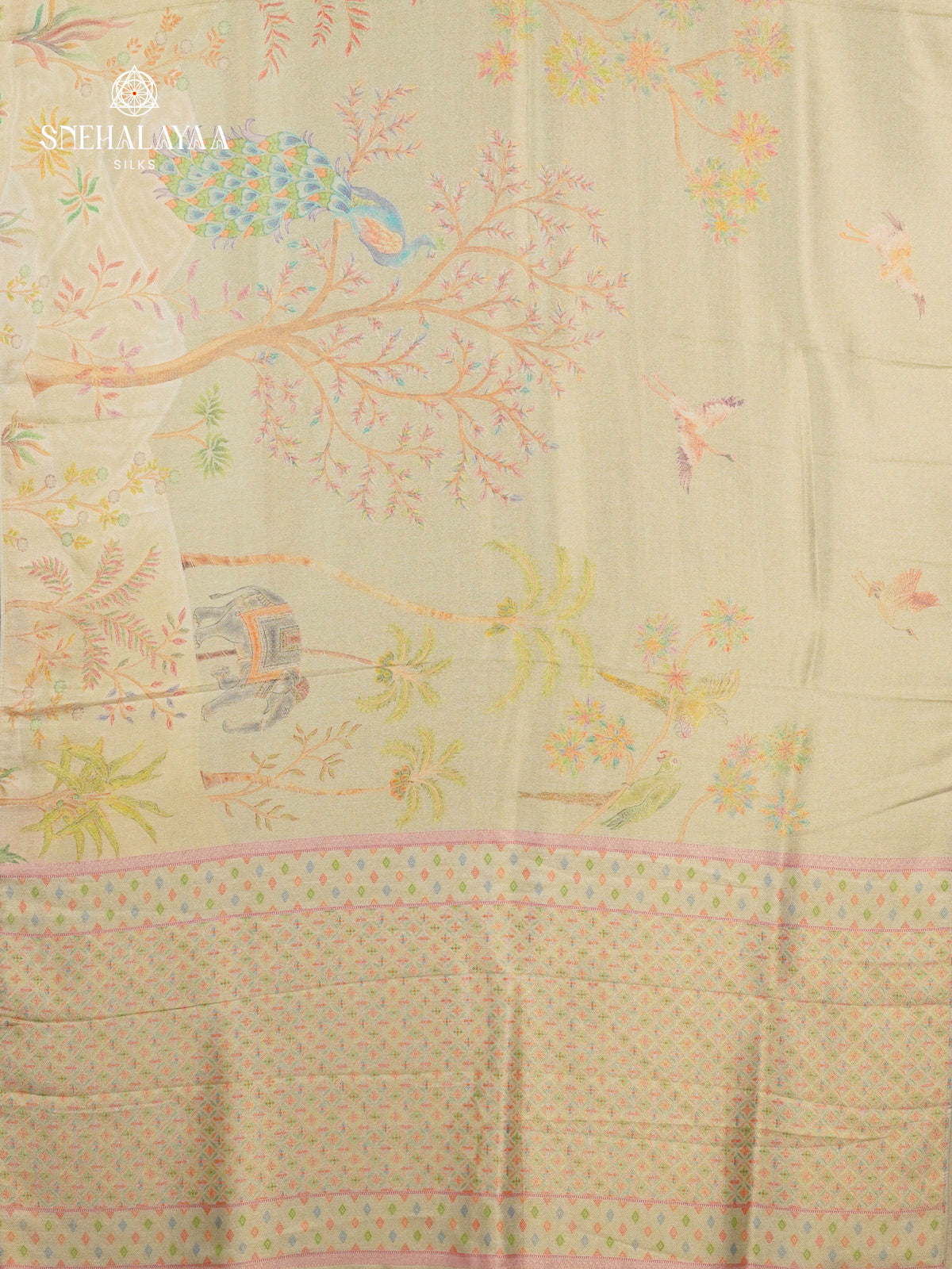 Off White Tissue Tussar Saree