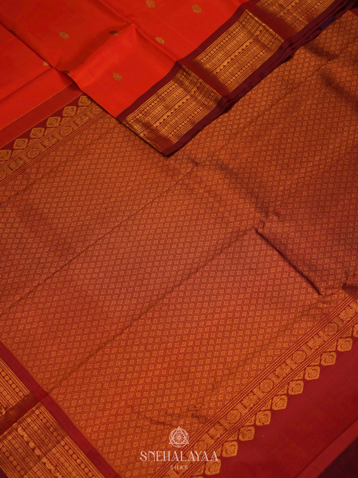 Orange Kanjivaram Silk Saree