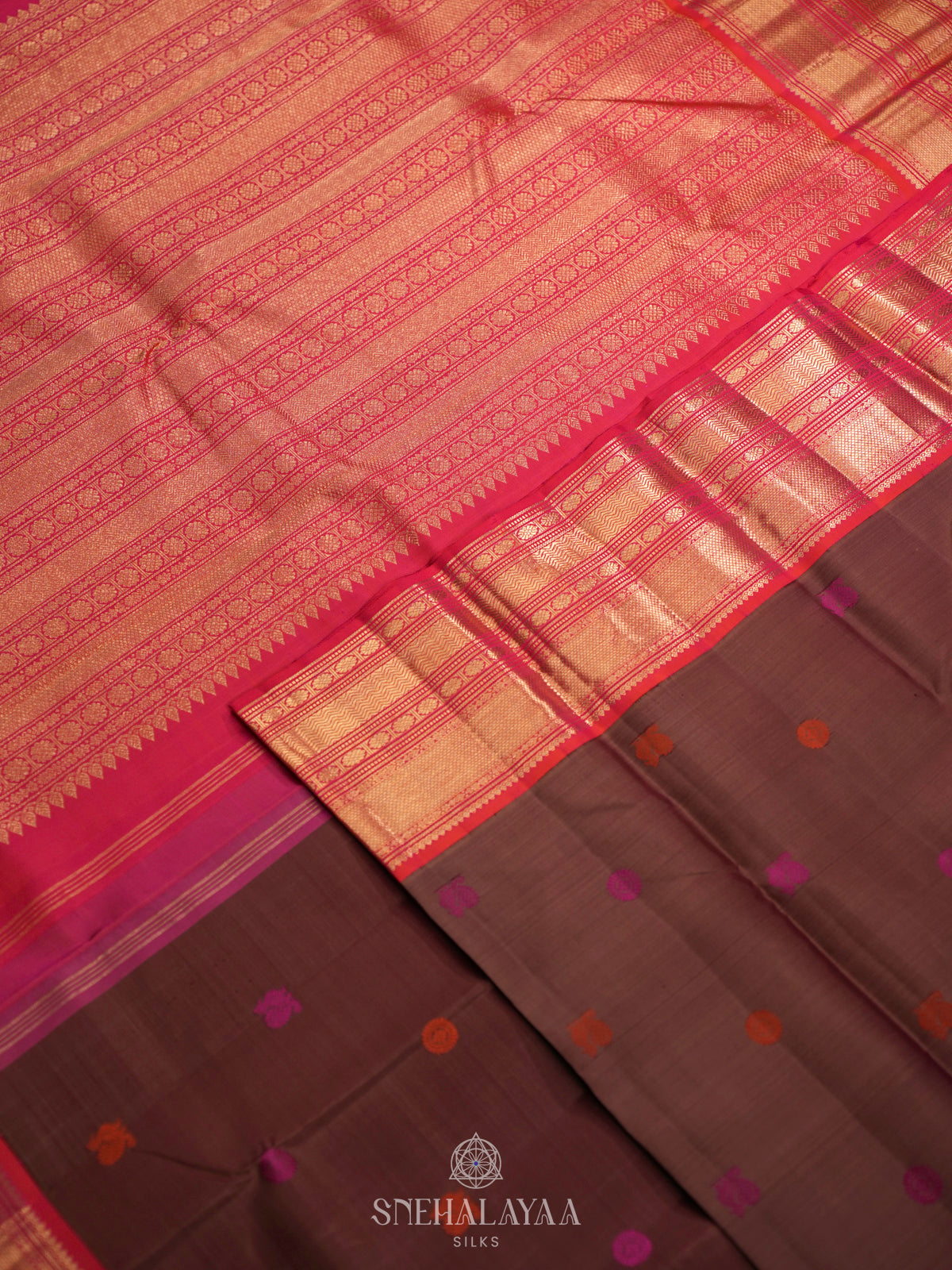 Brown Kanjivaram Silk Saree