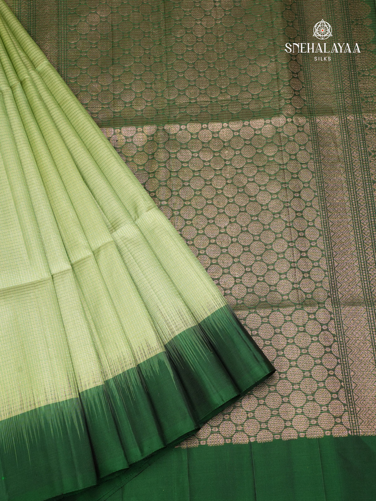 Gooseberry Green Knajivaram Soft Silk Saree