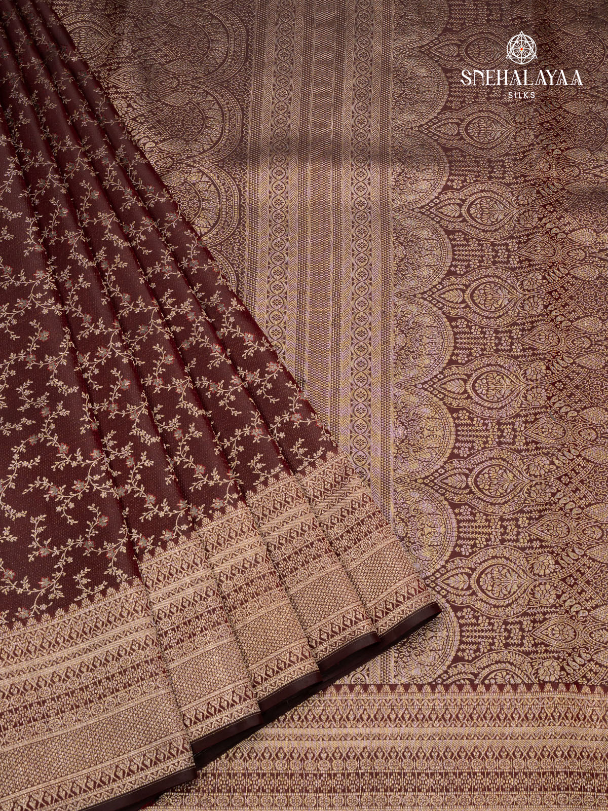 Brown Kanjivaram Silk Saree