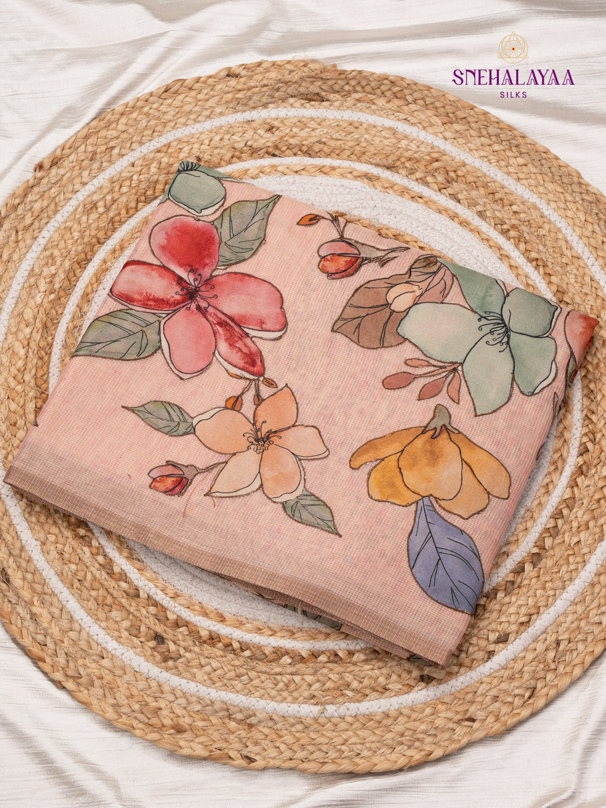 Peach Tissue Kota Saree