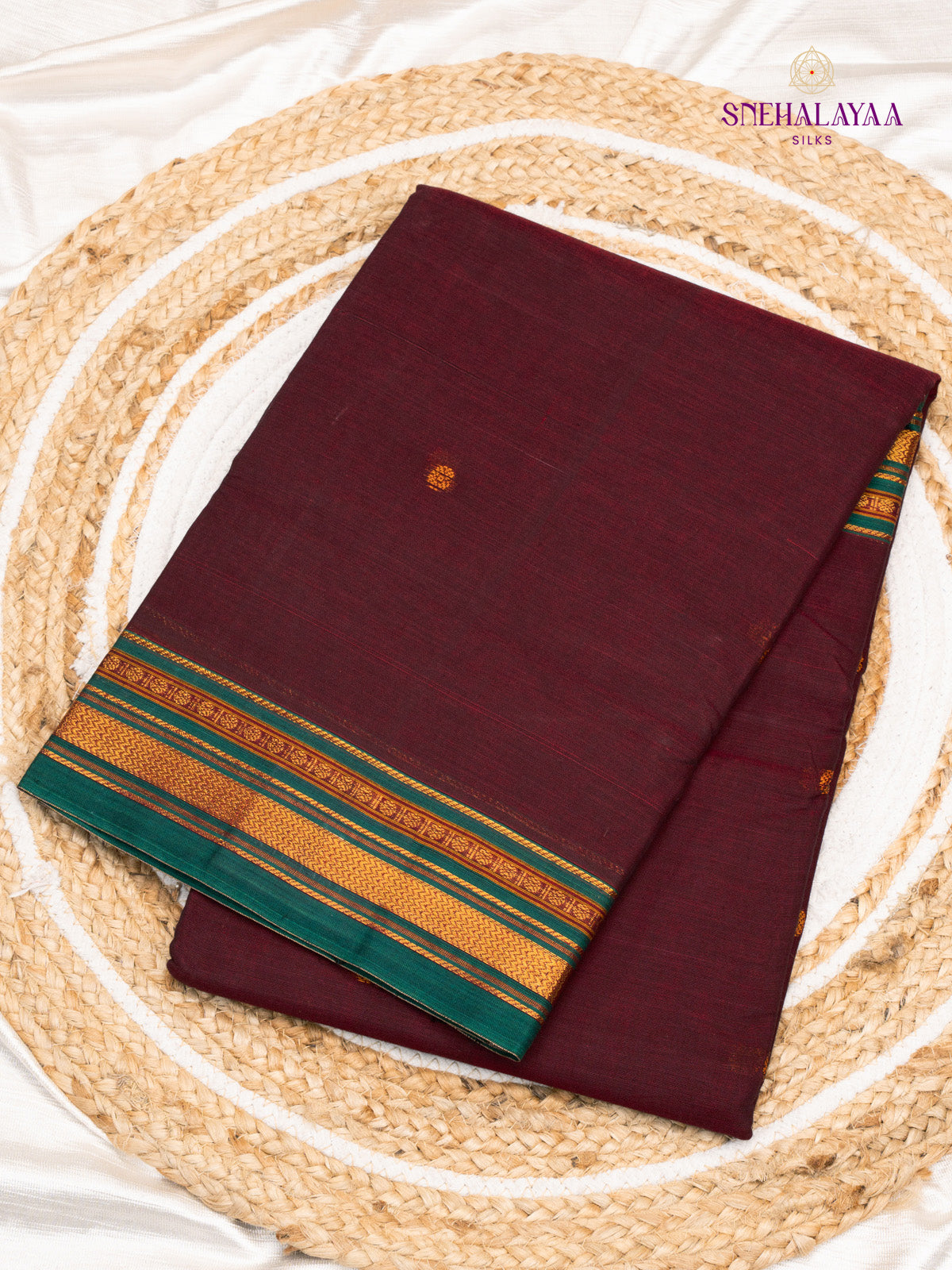 Maroon Narayanpet Cotton Saree