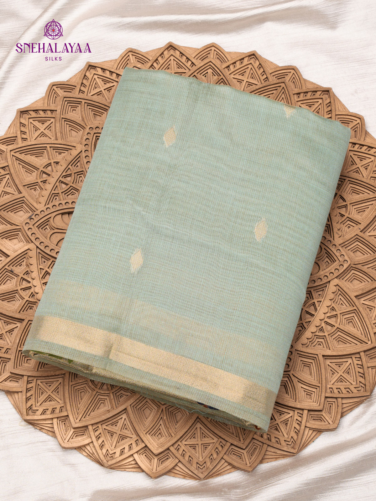 Sea Green Munga Tissue Cotton Saree
