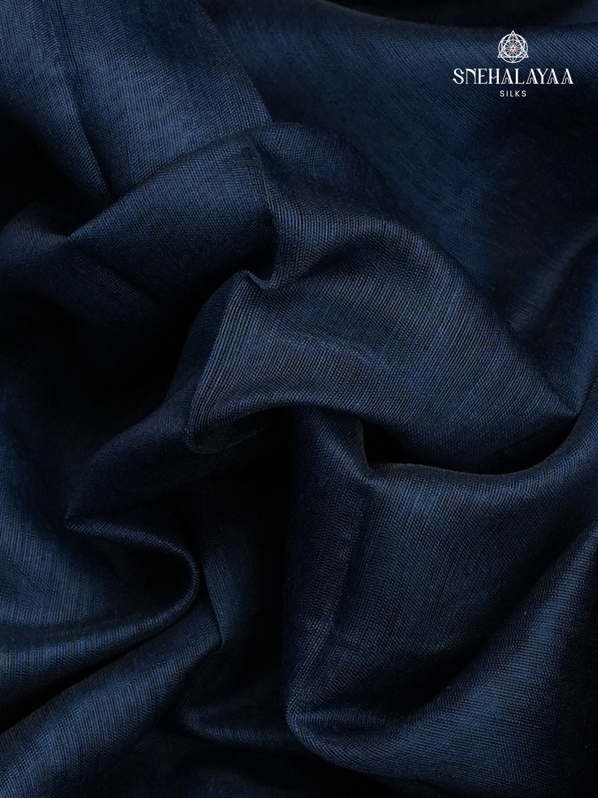 Navy Blue Printed Linen Saree