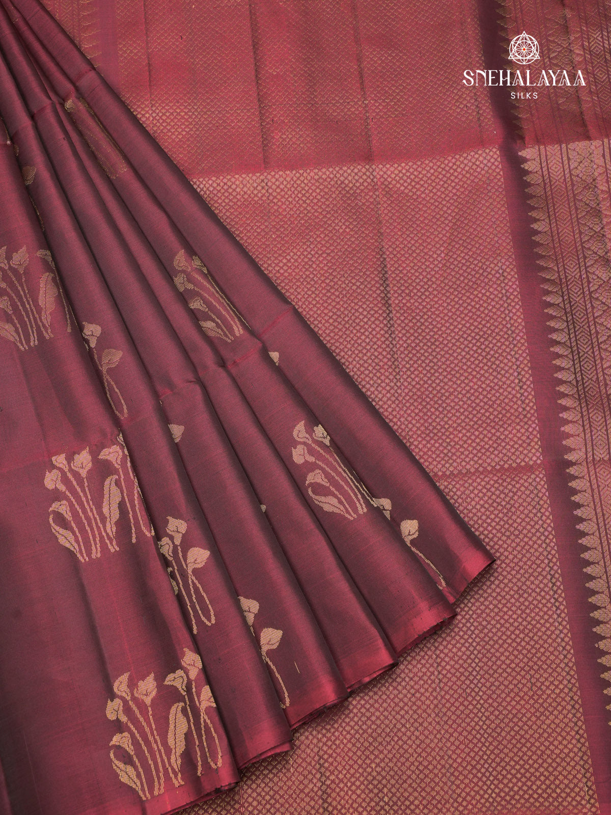 Brown Kanjivaram Soft Silk Saree