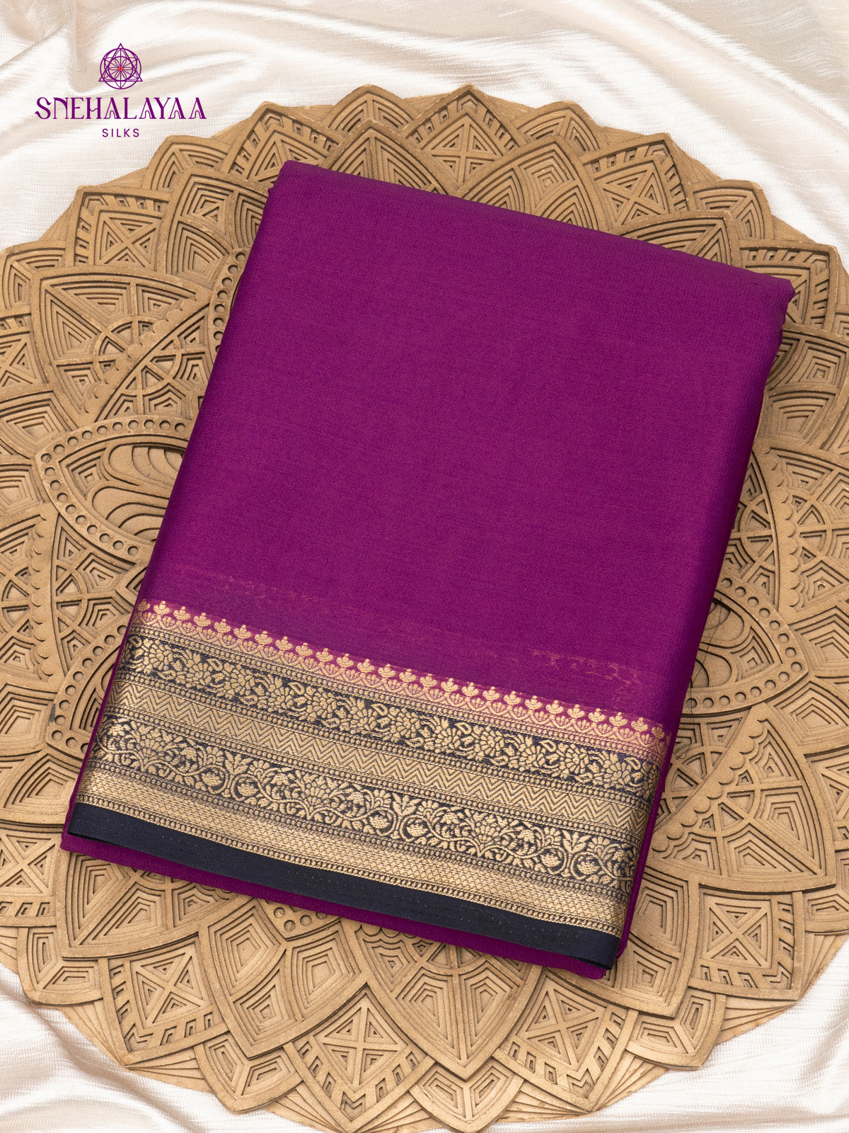 Magenta Mysore Silk Saree