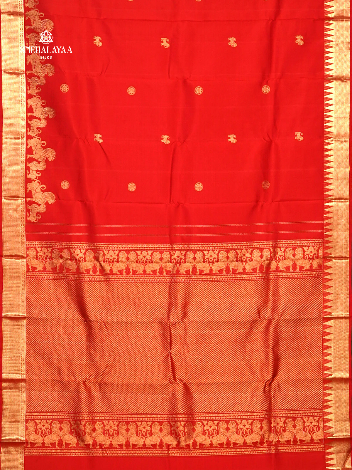 Rust Orange Kanjivaram Silk Saree