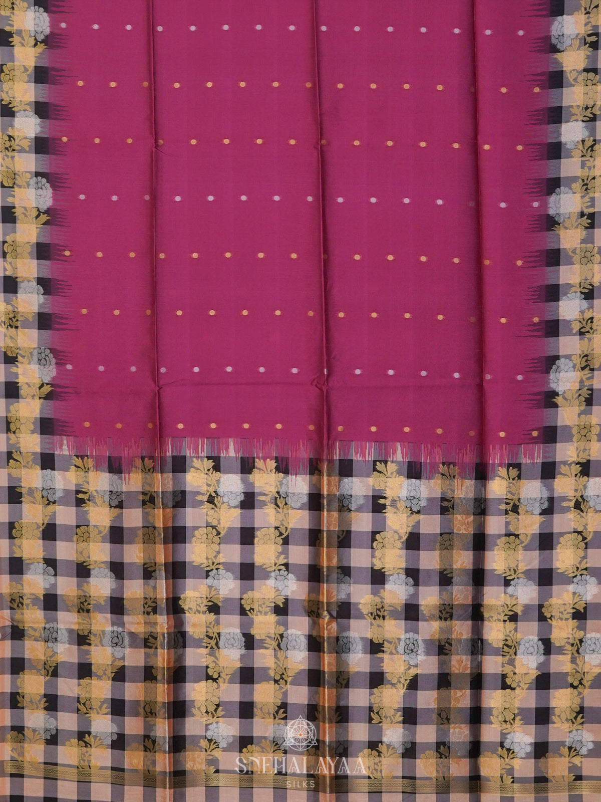 Fuchsia Pink Jute Saree