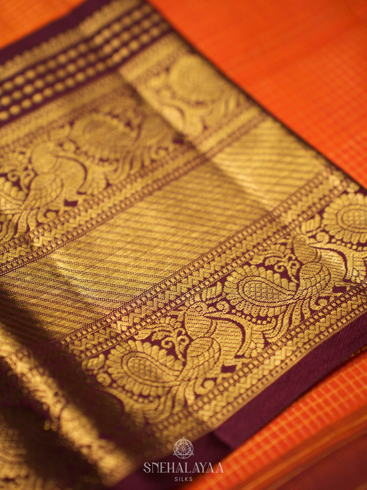 Orange Kanjivaram Silk Saree
