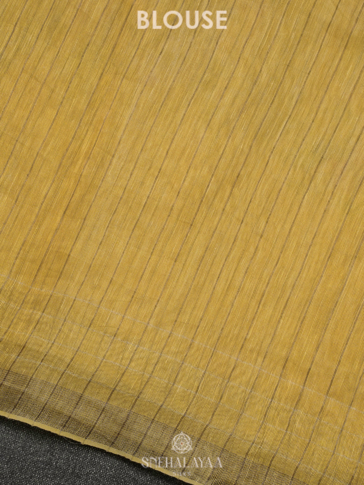 Pale Yellow Linen Kora Silk Saree