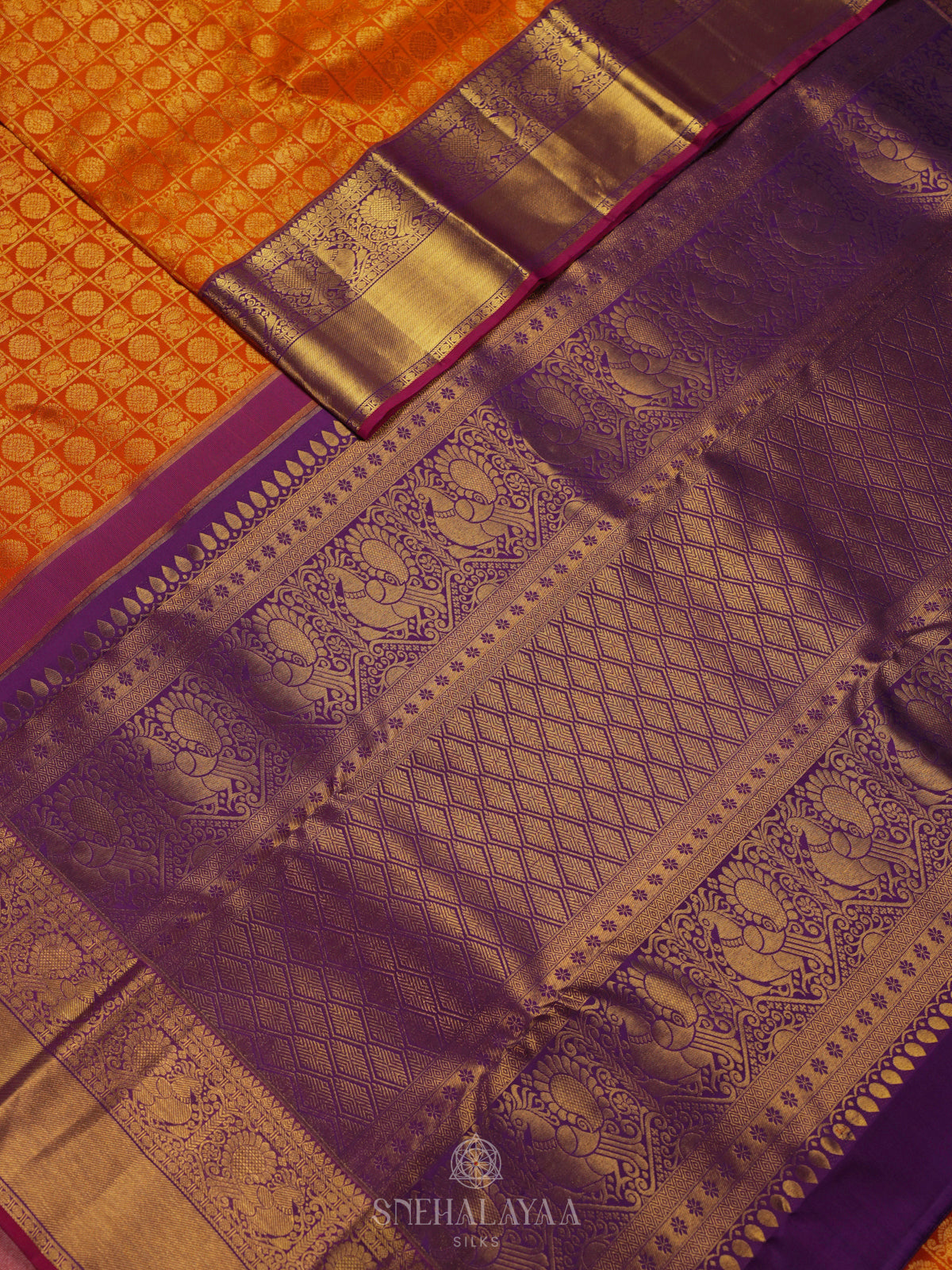 Orange Kanjivaram Silk Saree