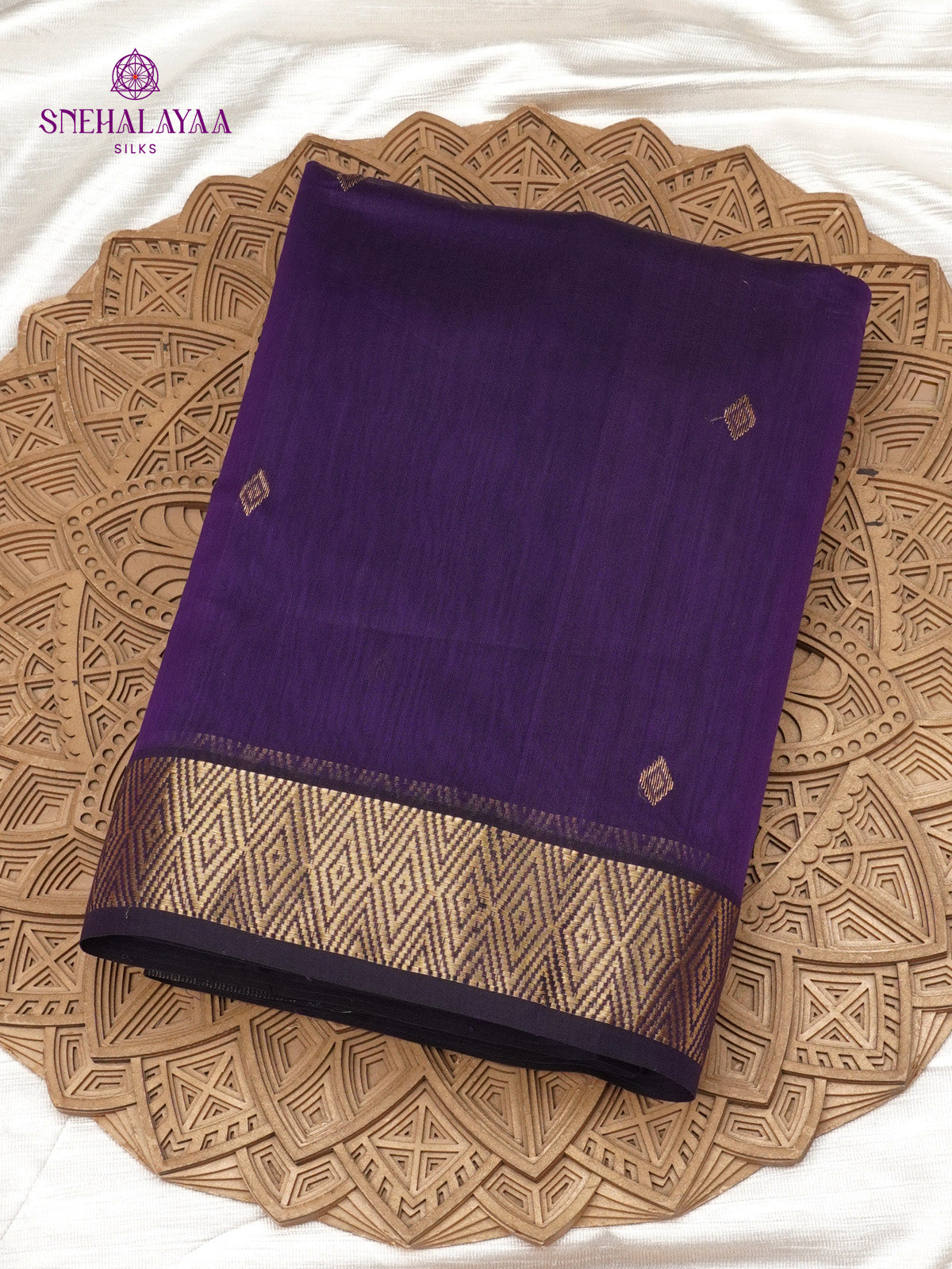 Purple Maheshwari Silk Cotton Saree