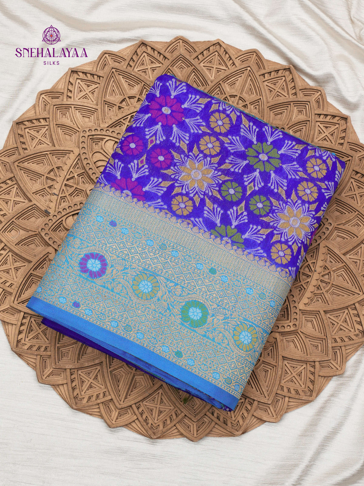 Rich Blue Ikat Saree