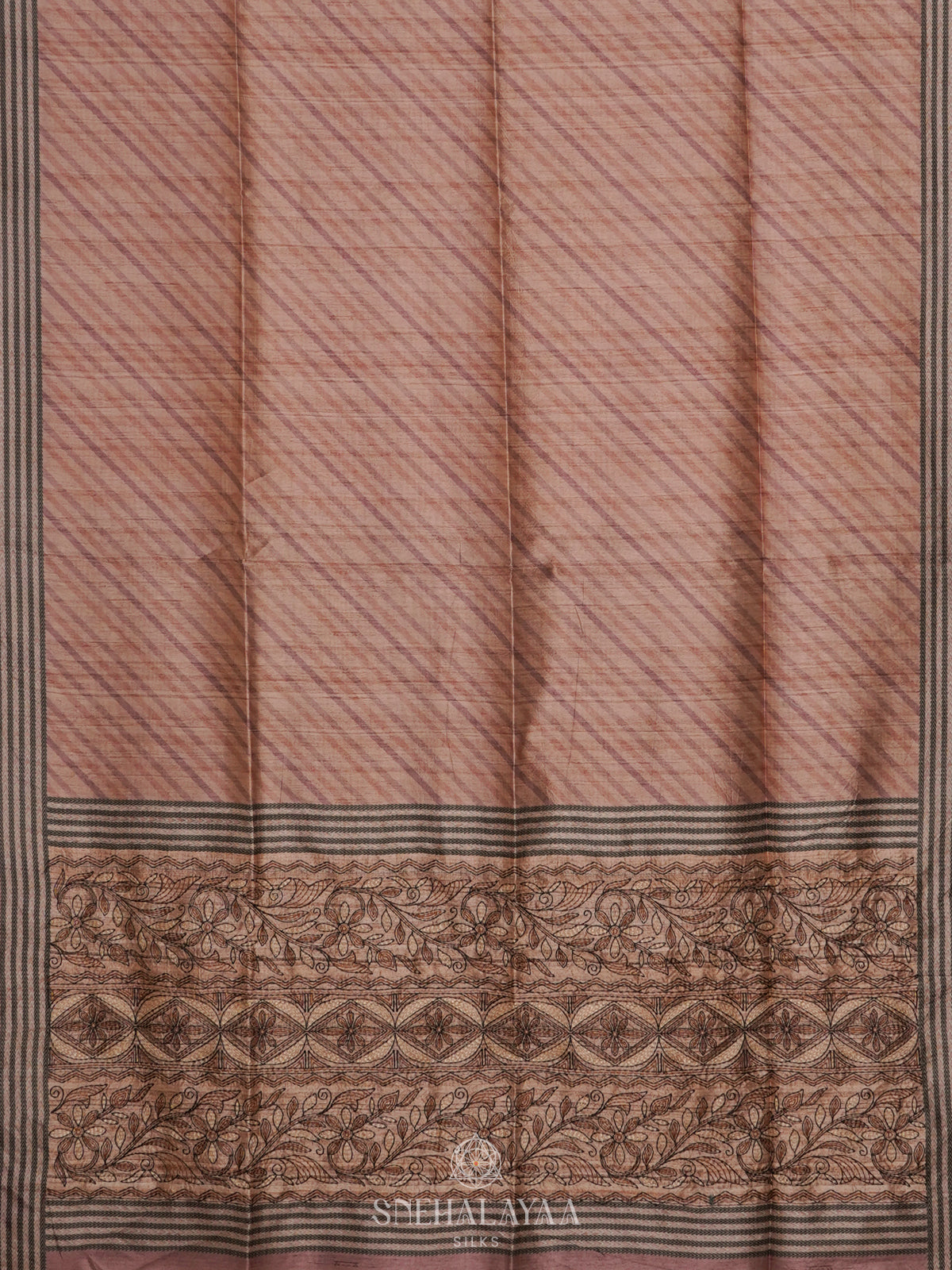 Cream Tussar Embroidery Saree
