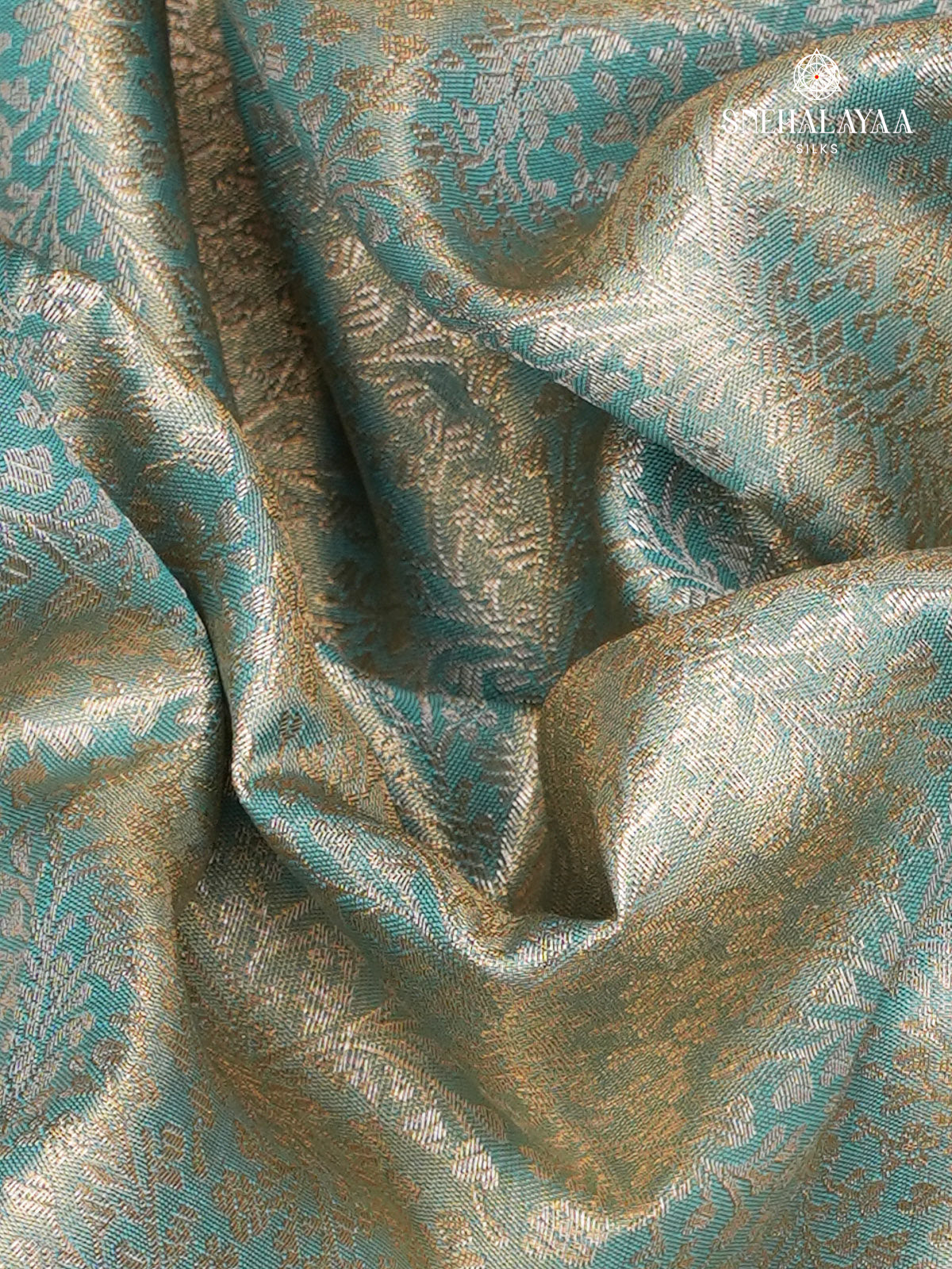 Teal Blue Art Silk Saree