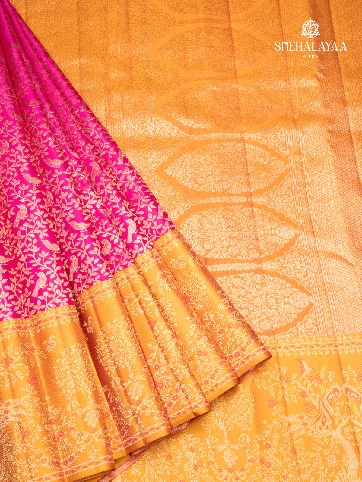 Rani Pink Kanjivaram Silk Saree