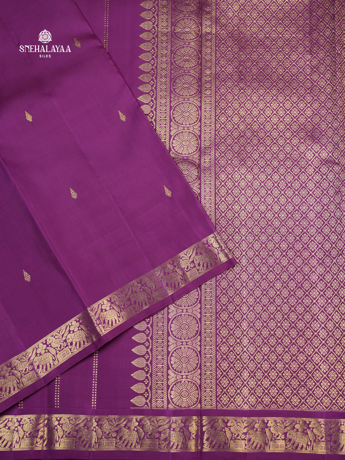 Violet Kancheevaram Silk Saree