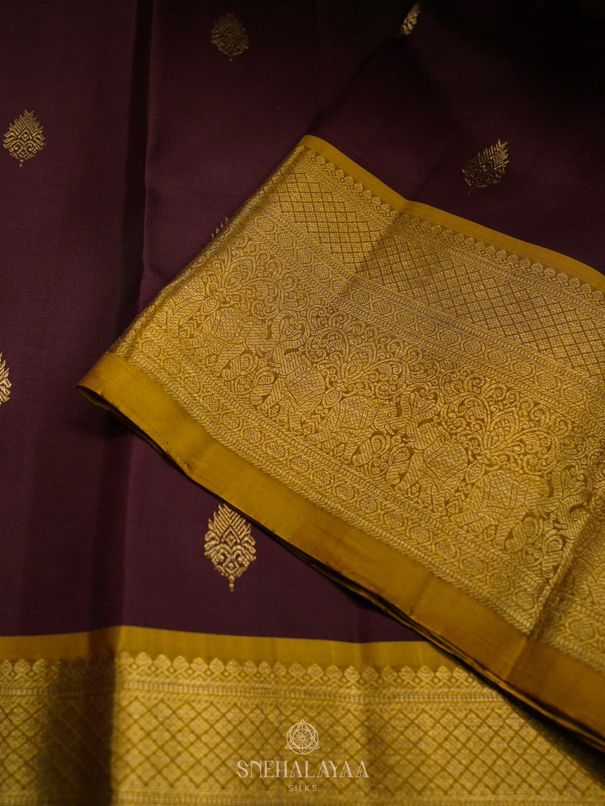 Burgundy Kanjivaram Silk Saree