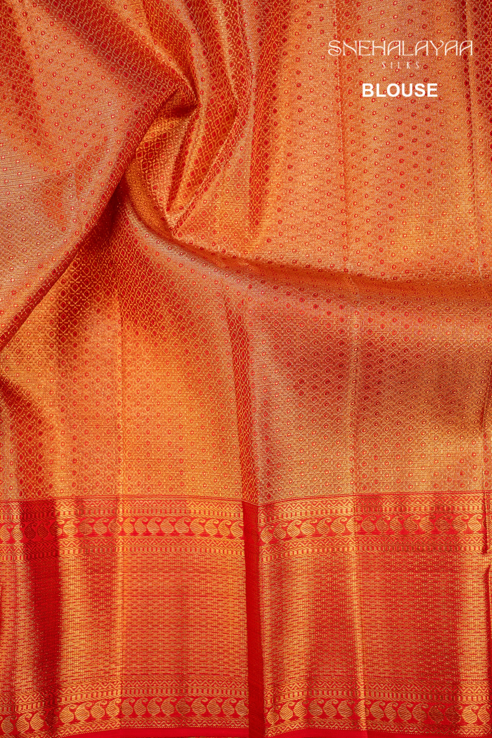 Rose Red Kancheevaram Tissue Silk Saree