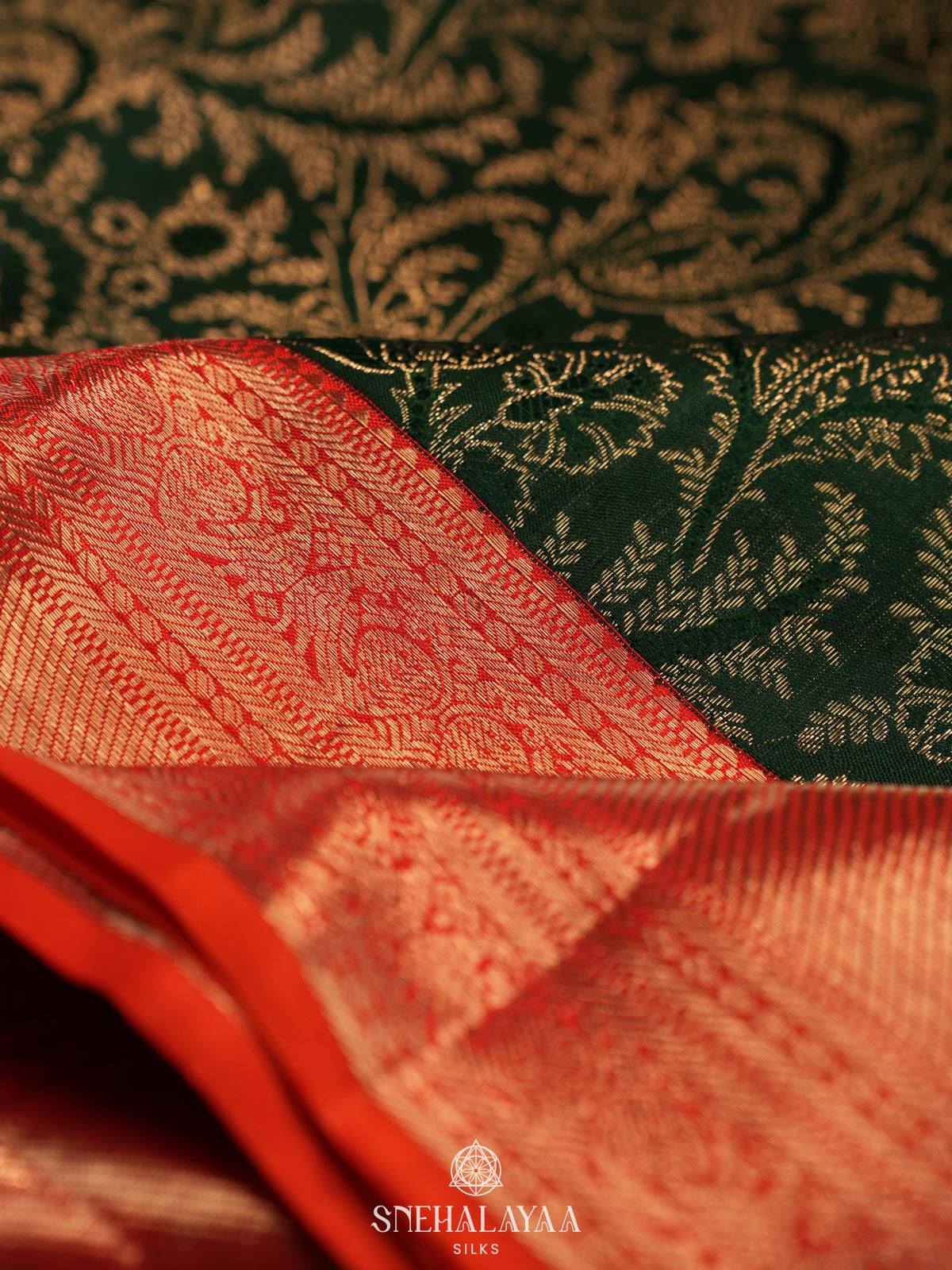 Forest Green Kanjivaram Silk Saree