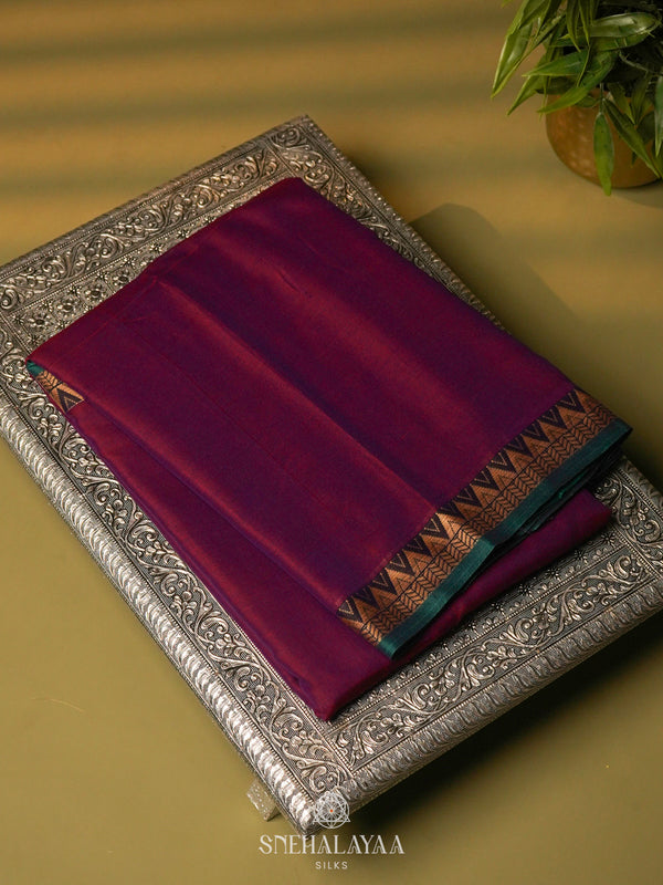 Magenta Narayanpet Cotton Saree without Blouse