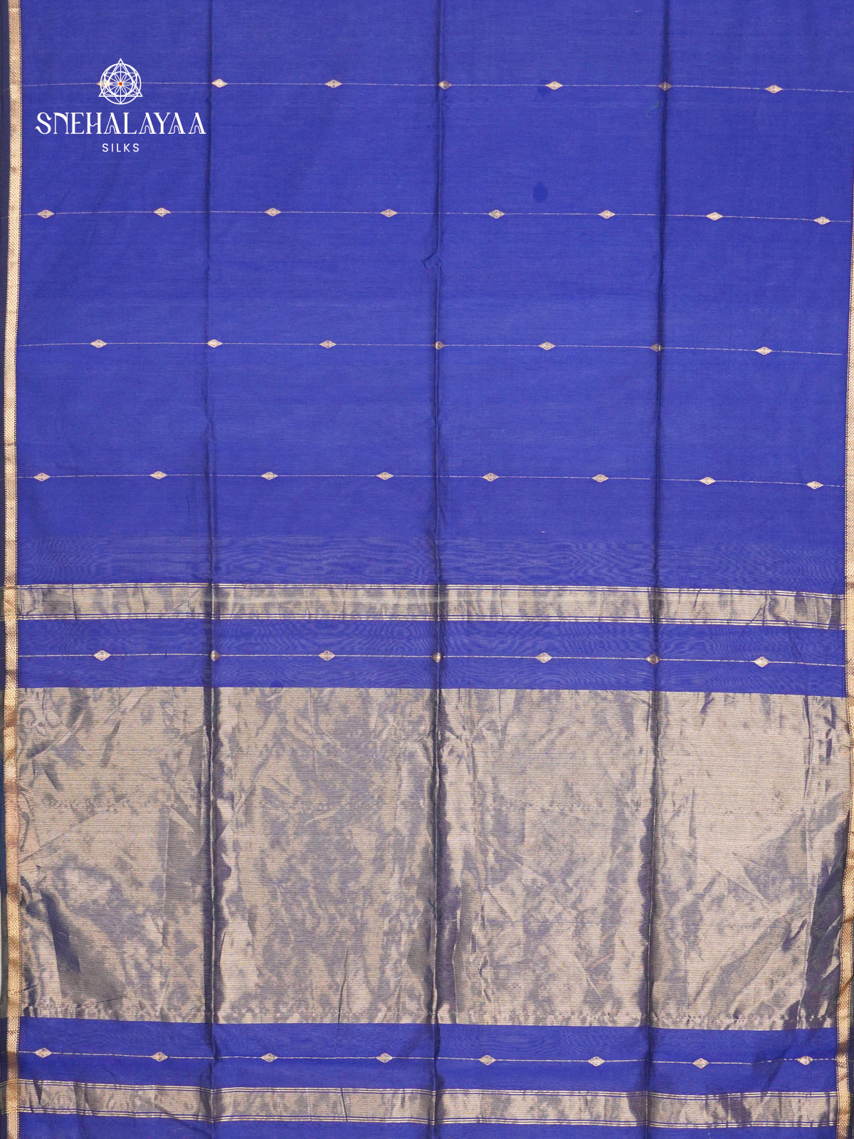Rich Blue Maheshwari Silk Cotton Saree