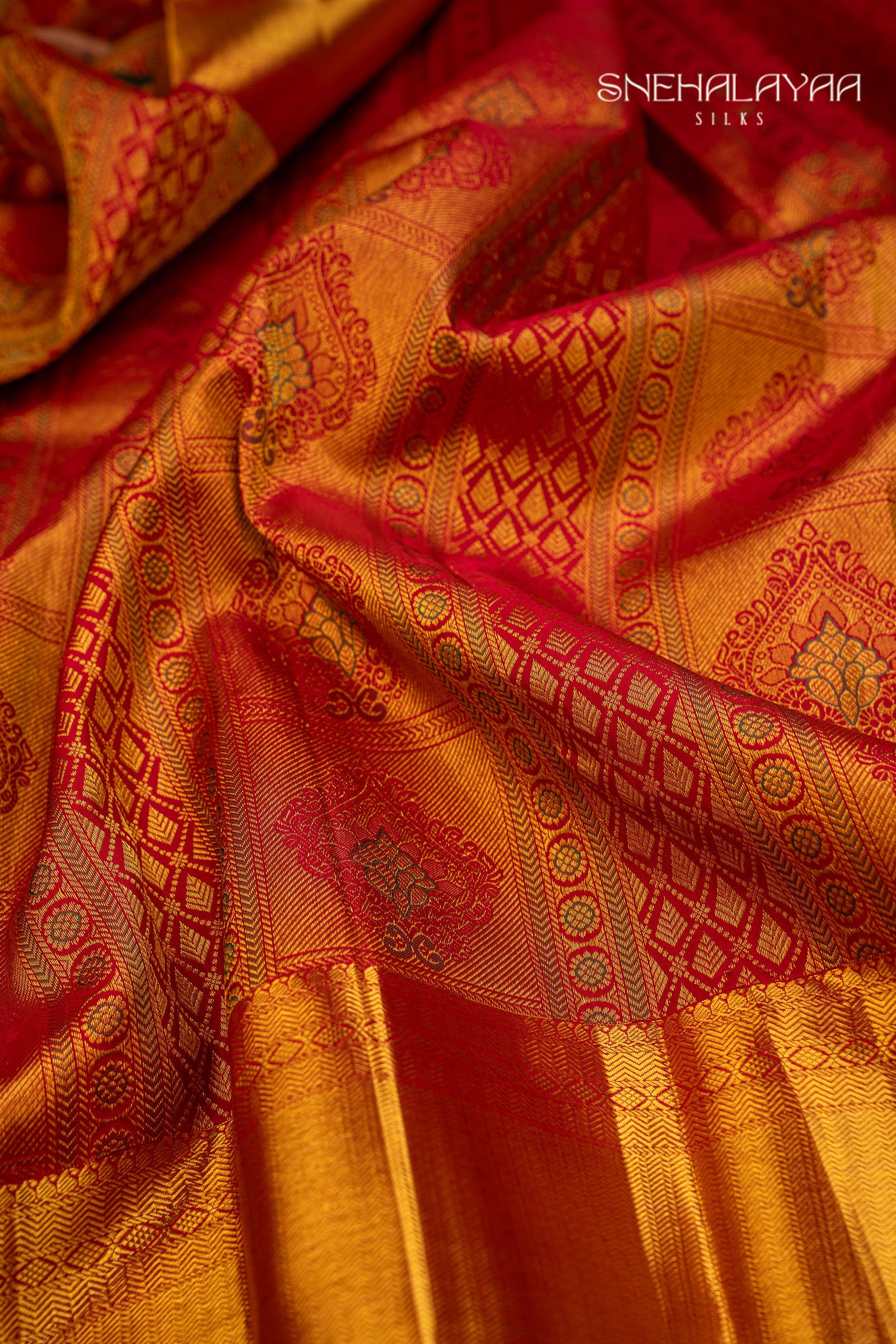 Ruby Red Kancheevaram Silk Saree