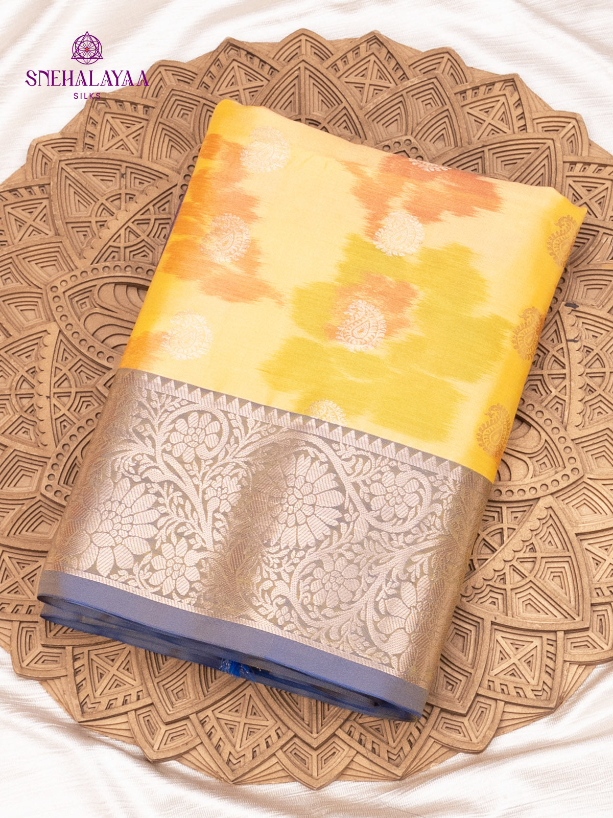 Lemon Yellow Soft Silk Saree