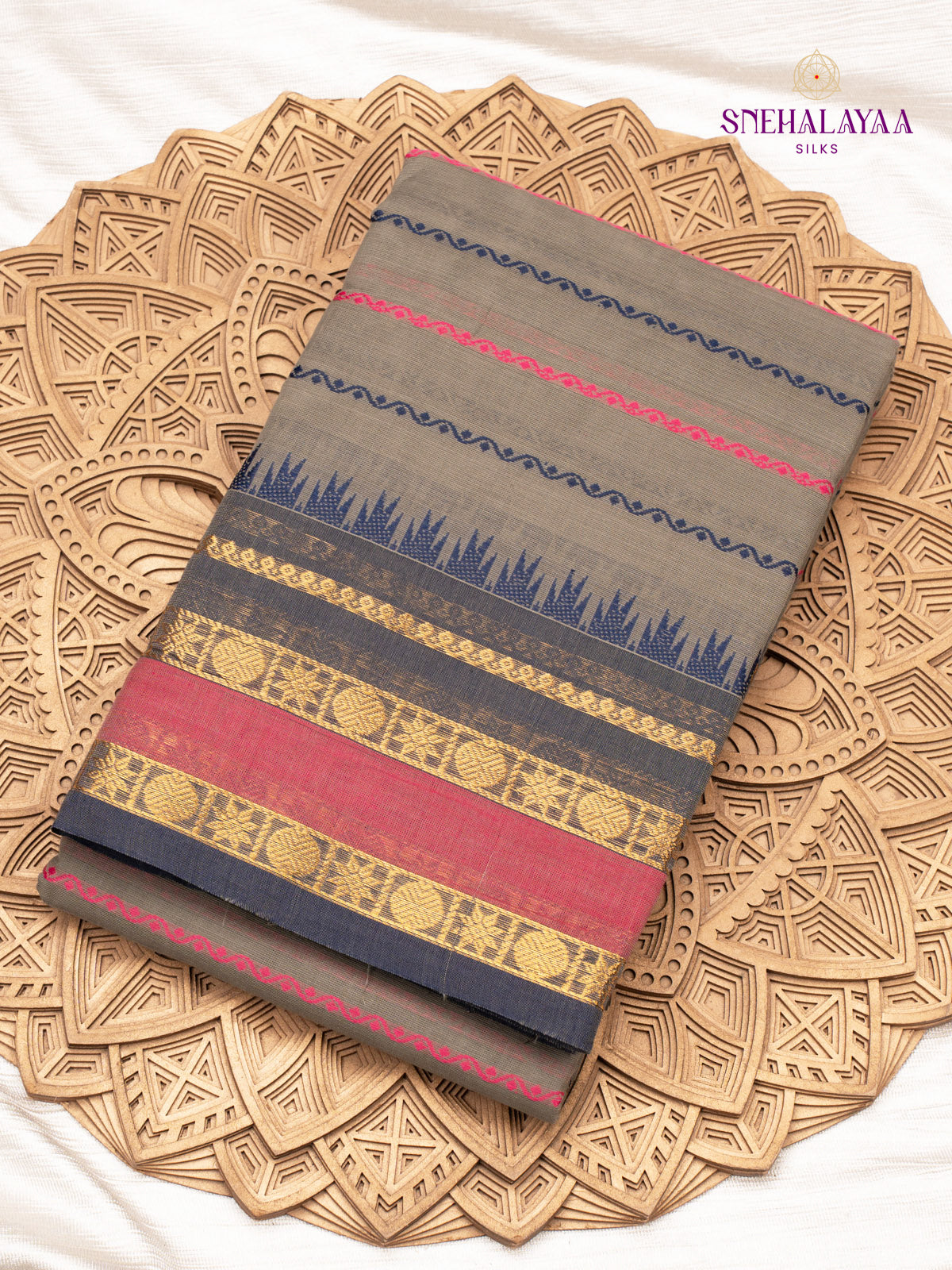 Grey Chettinad Cotton Saree